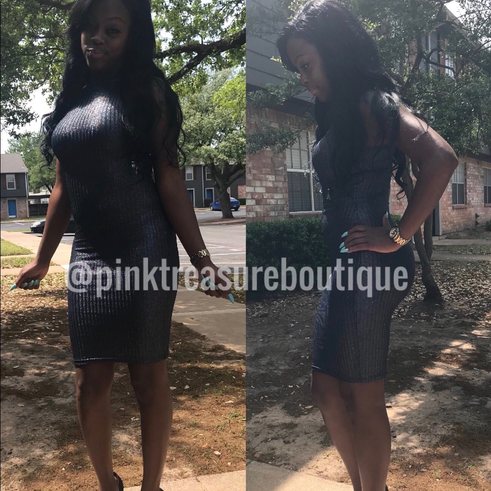 Navy blue slimmer dress